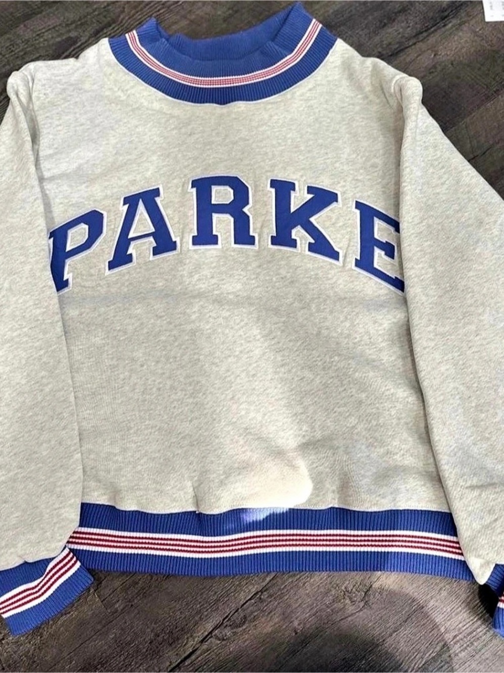 Parke Varsity Mockneck Sweatshirt Gray & Blue